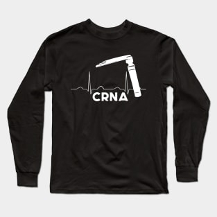 Anesthesia Miller laryngoscope CRNA with an EKG tracing Long Sleeve T-Shirt